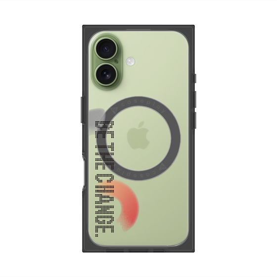 Premium Square Case with MagSafe［ Original - Dot Overlay - BE THE CHANGE/A ］