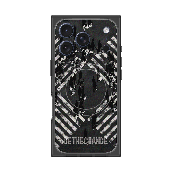 Premium Square Case with MagSafe［ Original - Dot Overlay - BE THE CHANGE/B ］
