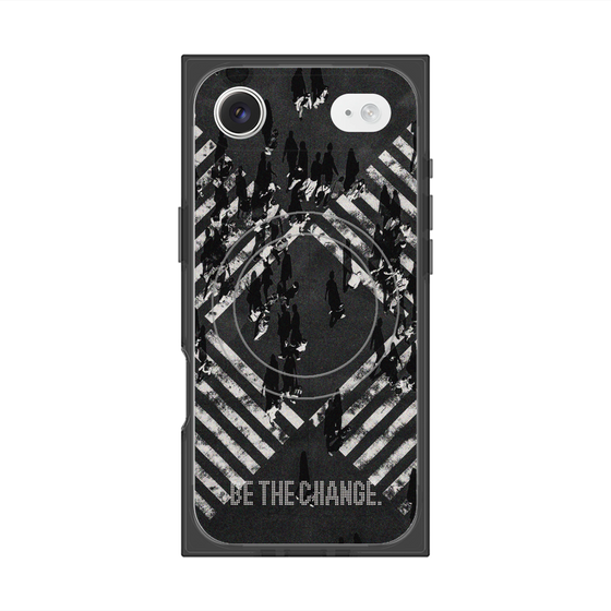 Premium Square Case with MagSafe［ Original - Dot Overlay - BE THE CHANGE/B ］