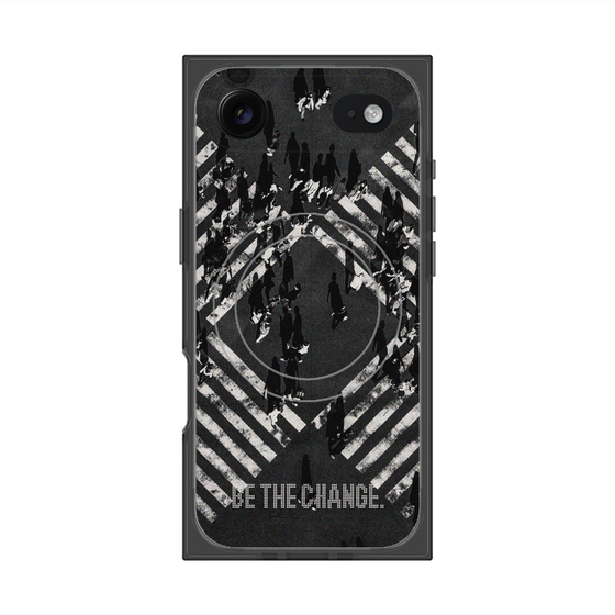 Premium Square Case with MagSafe［ Original - Dot Overlay - BE THE CHANGE/B ］