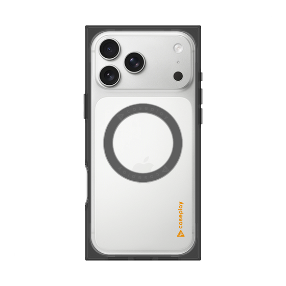 Premium Square Case with MagSafe［ Original - CASEPLAY Logo - Orange/B ］