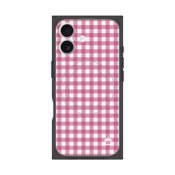 Premium Square Case with MagSafe［ Checkered Pink ］
