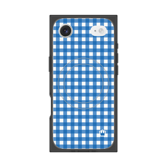 Premium Square Case with MagSafe［ Checkered Blue ］