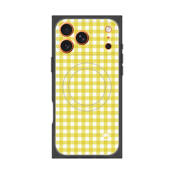 Premium Square Case with MagSafe［ Checkered Yellow ］