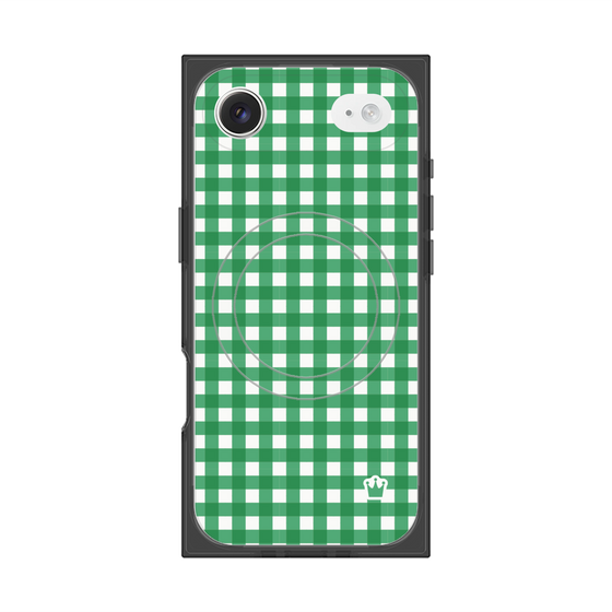Premium Square Case with MagSafe［ Checkered Green ］