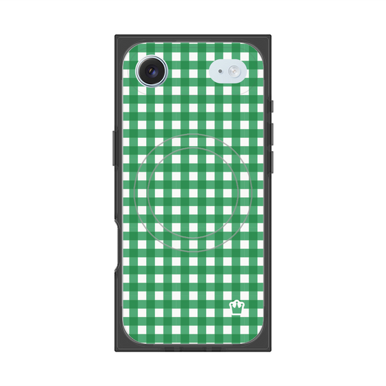 Premium Square Case with MagSafe［ Checkered Green ］