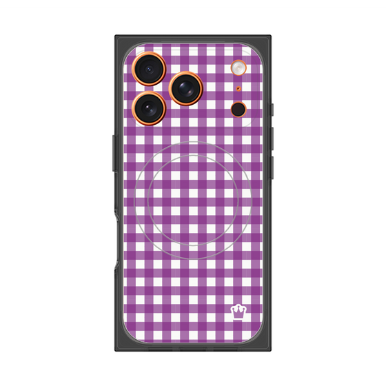 Premium Square Case with MagSafe［ Checkered Purple ］