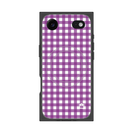 Premium Square Case with MagSafe［ Checkered Purple ］