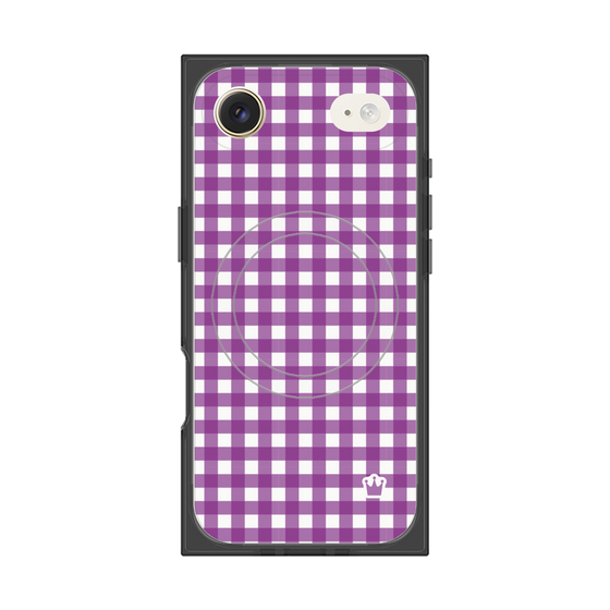 Premium Square Case with MagSafe［ Checkered Purple ］
