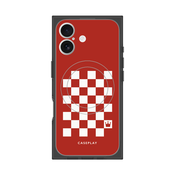 Premium Square Case with MagSafe［ Racing Checkered Flag Red ］