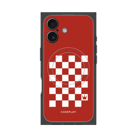 Premium Square Case with MagSafe［ Racing Checkered Flag Red ］