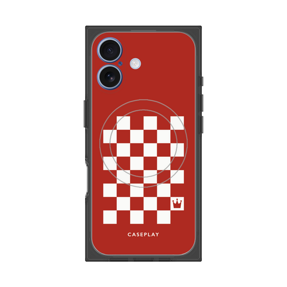 Premium Square Case with MagSafe［ Racing Checkered Flag Red ］