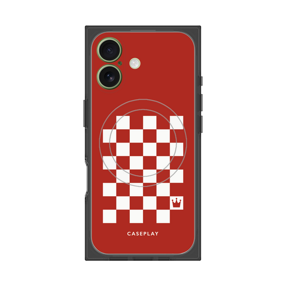 Premium Square Case with MagSafe［ Racing Checkered Flag Red ］