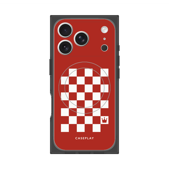 Premium Square Case with MagSafe［ Racing Checkered Flag Red ］