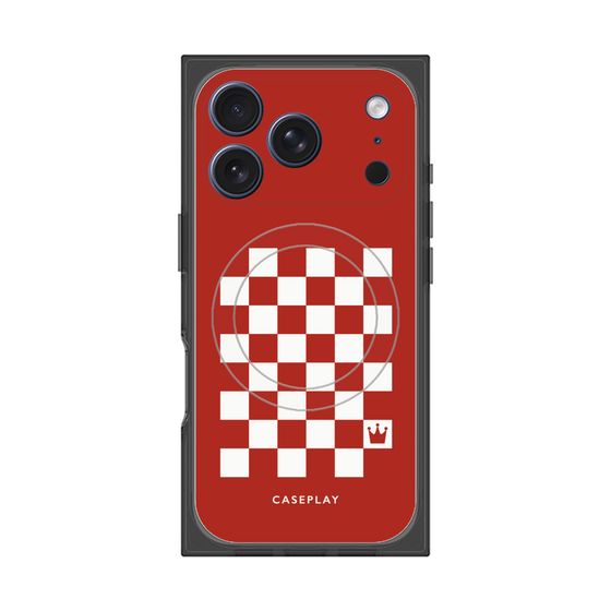 Premium Square Case with MagSafe［ Racing Checkered Flag Red ］