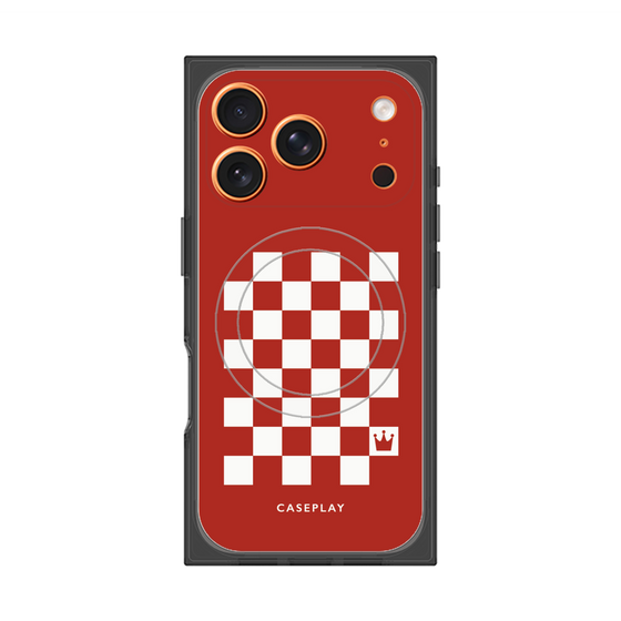 Premium Square Case with MagSafe［ Racing Checkered Flag Red ］