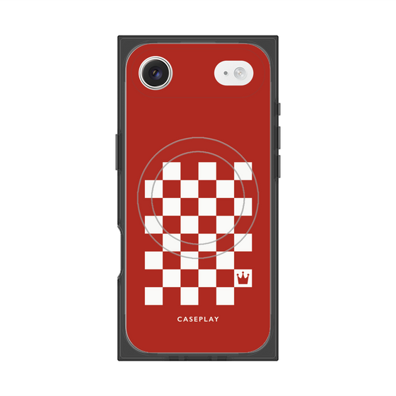 Premium Square Case with MagSafe［ Racing Checkered Flag Red ］
