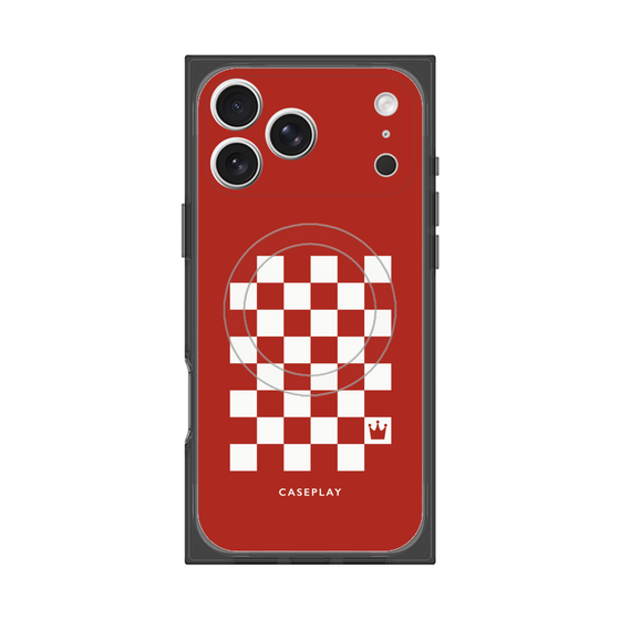 Premium Square Case with MagSafe［ Racing Checkered Flag Red ］