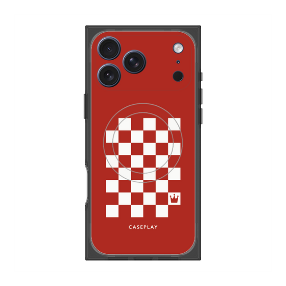 Premium Square Case with MagSafe［ Racing Checkered Flag Red ］