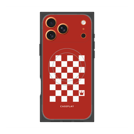Premium Square Case with MagSafe［ Racing Checkered Flag Red ］