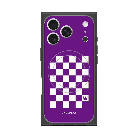 Premium Square Case with MagSafe［ Racing Checkered Flag Purple ］