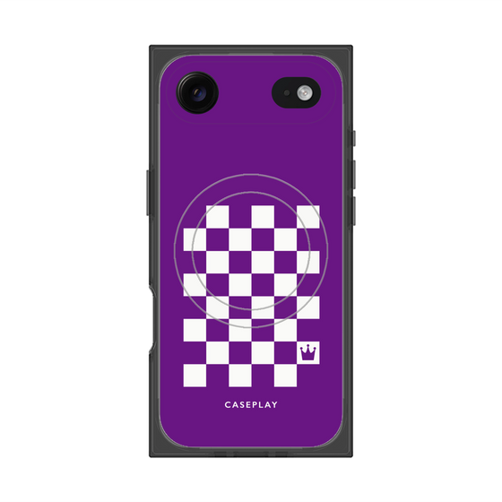 Premium Square Case with MagSafe［ Racing Checkered Flag Purple ］