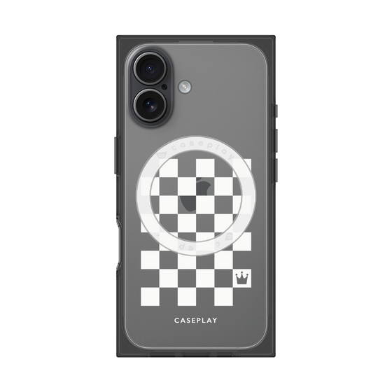 Premium Square Case with MagSafe［ Racing Checkered Flag White ］