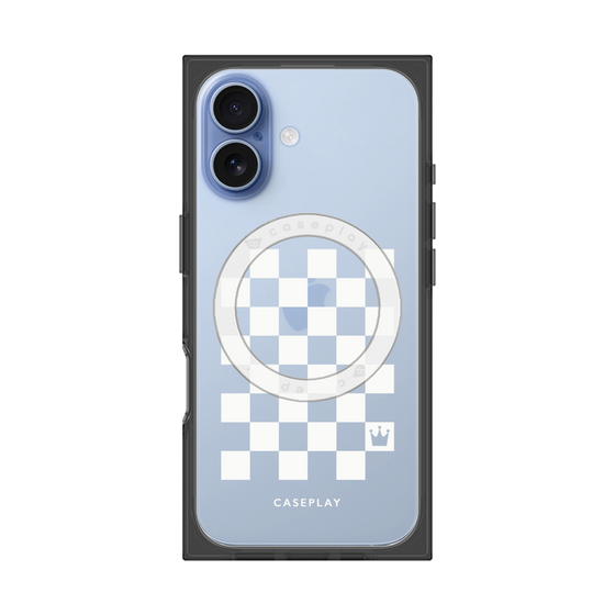 Premium Square Case with MagSafe［ Racing Checkered Flag White ］