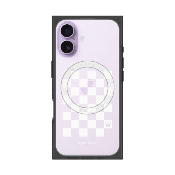 Premium Square Case with MagSafe［ Racing Checkered Flag White ］