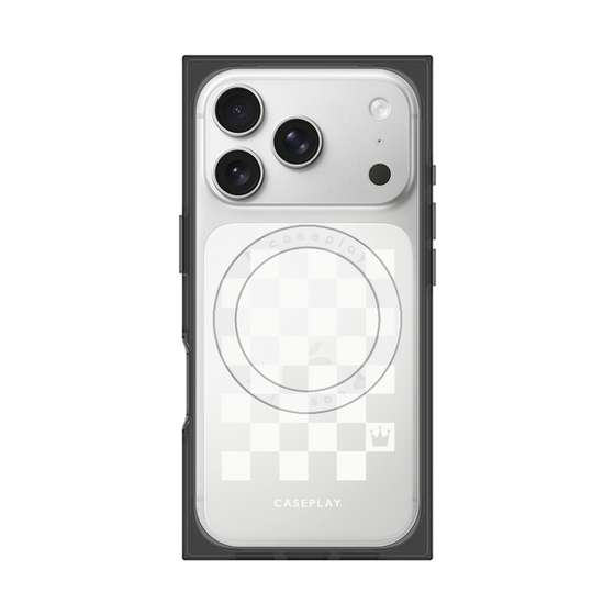 Premium Square Case with MagSafe［ Racing Checkered Flag White ］