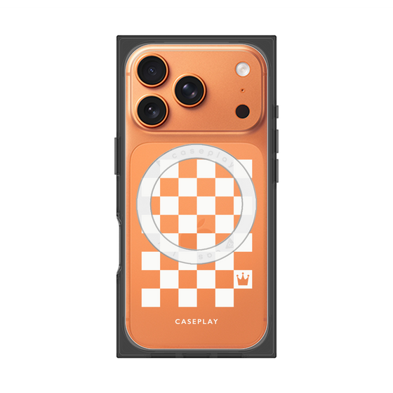 Premium Square Case with MagSafe［ Racing Checkered Flag White ］