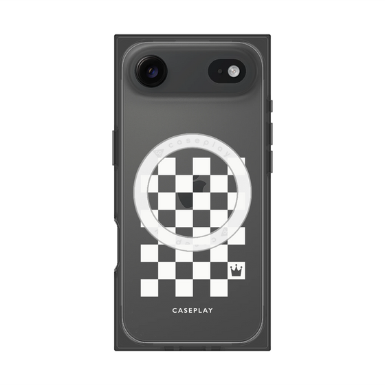 Premium Square Case with MagSafe［ Racing Checkered Flag White ］