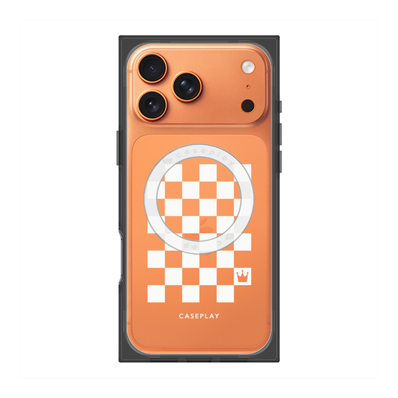 Premium Square Case with MagSafe［ Racing Checkered Flag White ］