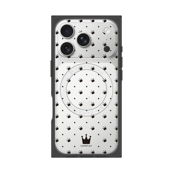 Premium Square Case with MagSafe［ Small Stripe - Red × Black ］