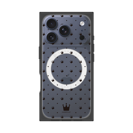 Premium Square Case with MagSafe［ Small Stripe - Red × Black ］