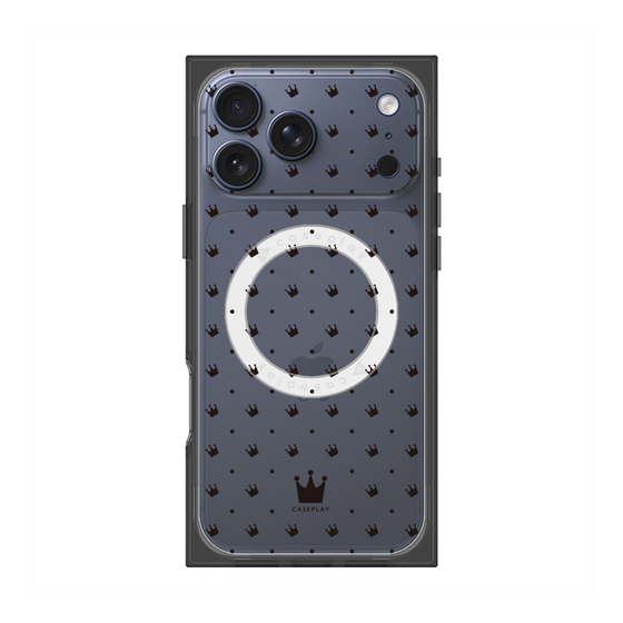 Premium Square Case with MagSafe［ Small Stripe - Red × Black ］