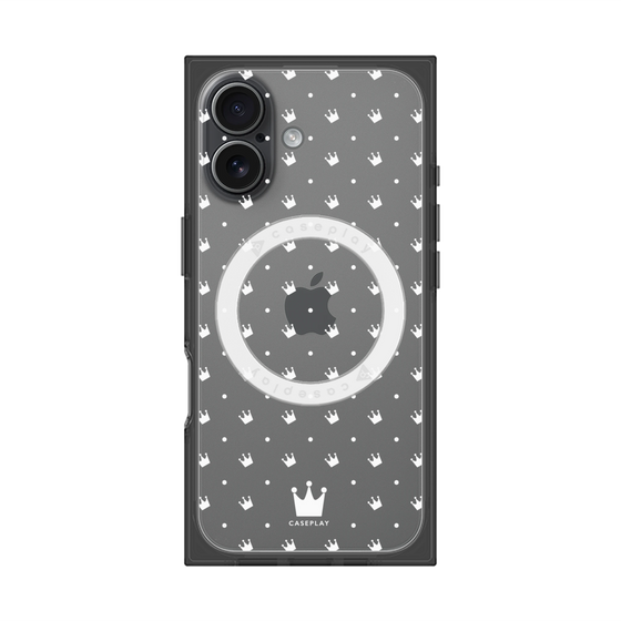 Premium Square Case with MagSafe［ CASEPLAY Crown Dots White ］