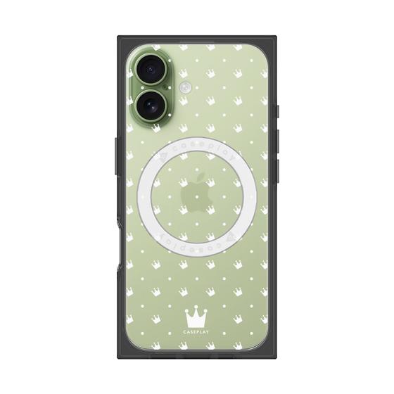 Premium Square Case with MagSafe［ CASEPLAY Crown Dots White ］