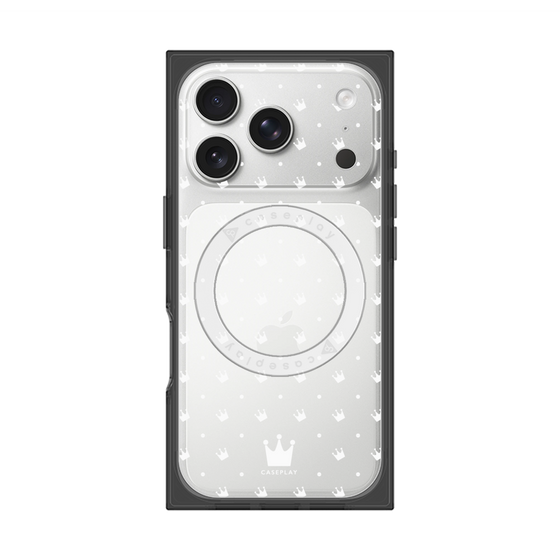 Premium Square Case with MagSafe［ CASEPLAY Crown Dots White ］