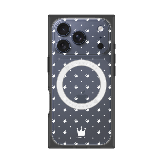 Premium Square Case with MagSafe［ CASEPLAY Crown Dots White ］