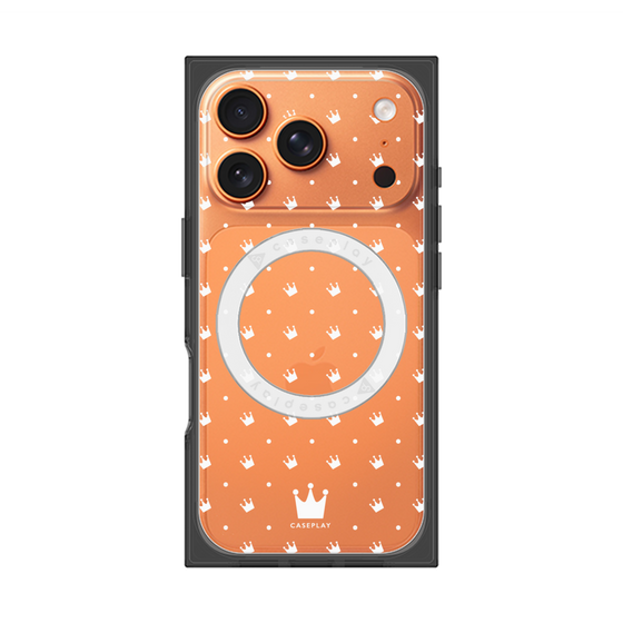 Premium Square Case with MagSafe［ CASEPLAY Crown Dots White ］