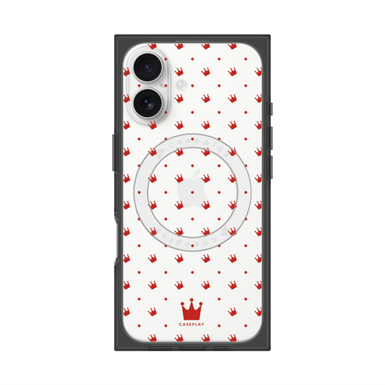 Premium Square Case with MagSafe［ CASEPLAY Crown Dots Red ］