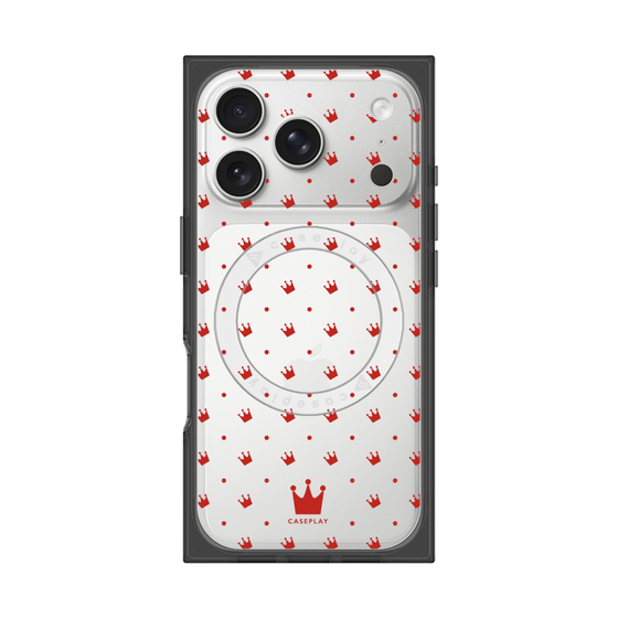Premium Square Case with MagSafe［ CASEPLAY Crown Dots Red ］