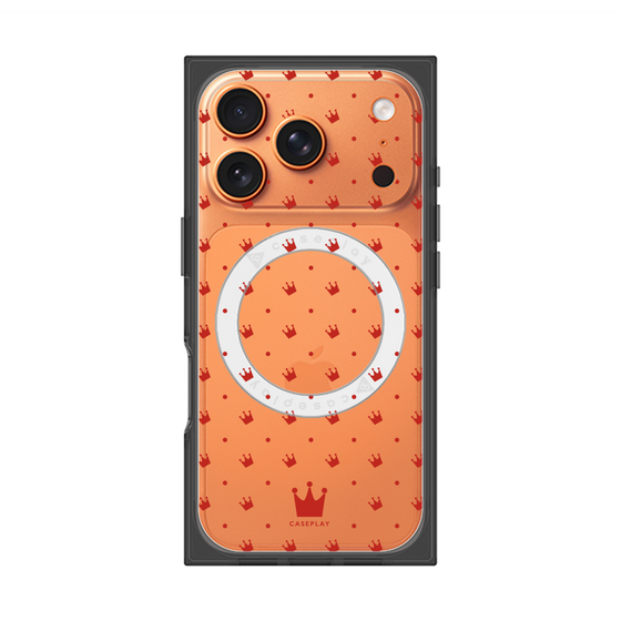 Premium Square Case with MagSafe［ CASEPLAY Crown Dots Red ］