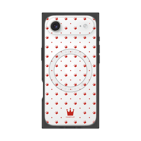 Premium Square Case with MagSafe［ CASEPLAY Crown Dots Red ］