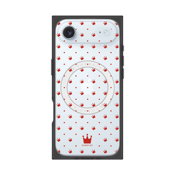 Premium Square Case with MagSafe［ CASEPLAY Crown Dots Red ］