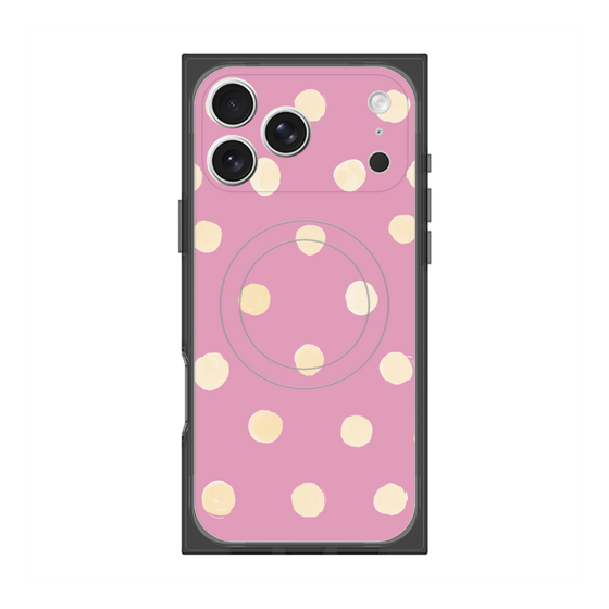 Premium Square Case with MagSafe［ Watercolor Dots Retro Color - Pink ］