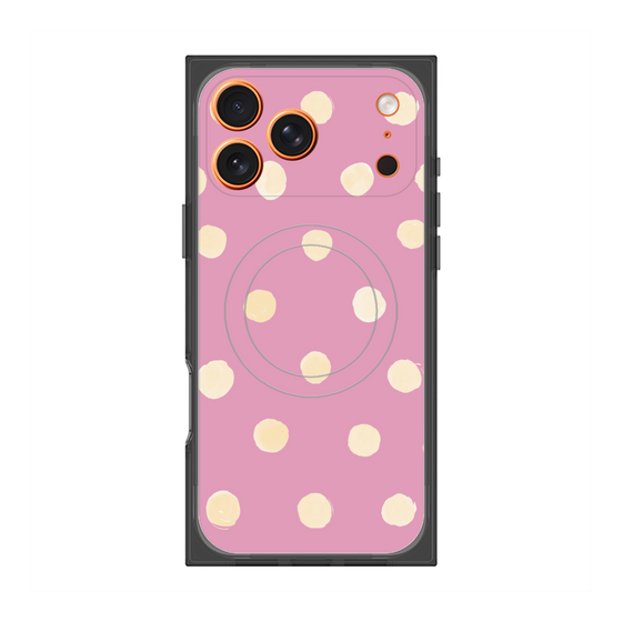 Premium Square Case with MagSafe［ Watercolor Dots Retro Color - Pink ］