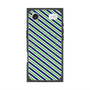Premium Square Case with MagSafe［ Small Stripe - Navy × Green ］