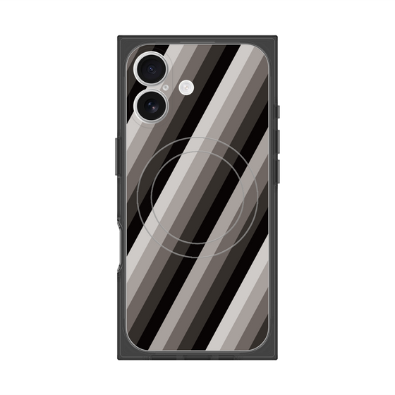 Premium Square Case with MagSafe［ Middle Stripe - Black ］